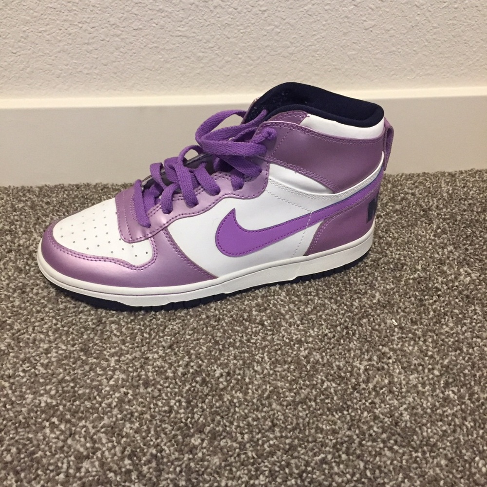 Purple Nike high tops